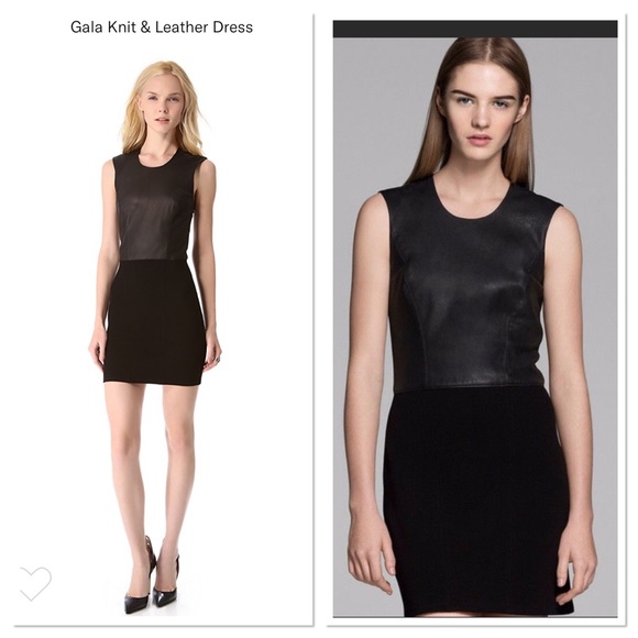 Helmut Lang Dresses & Skirts - Helmut Lang Gala Knit and Leather Dress NYE